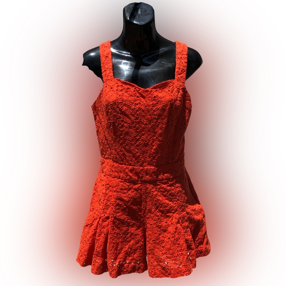1.State Orange Eyelet Romper S